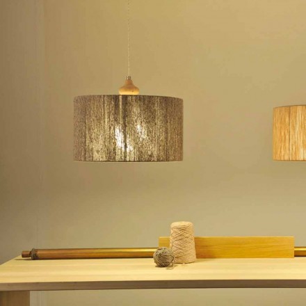 Luminária moderna com elemento de madeira Bois Viadurini