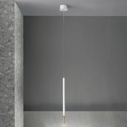 Lâmpada de suspensão moderna com luz LED em metal pintado - Larch Viadurini