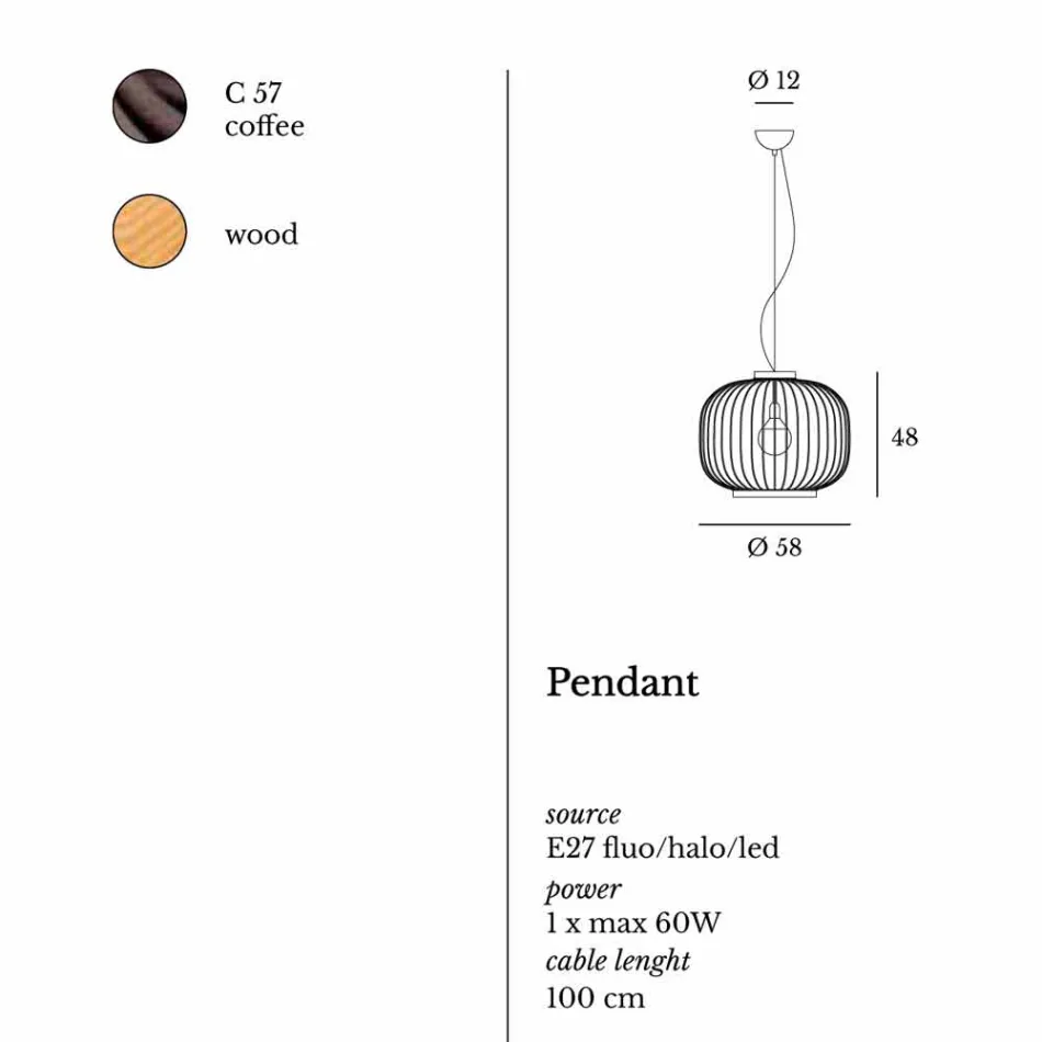 Luminária moderna em aço Ø58xh.48xL.80cm cm Viadurini