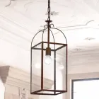 Pendente quadrado com 1 latão e vidro claro Aida Viadurini