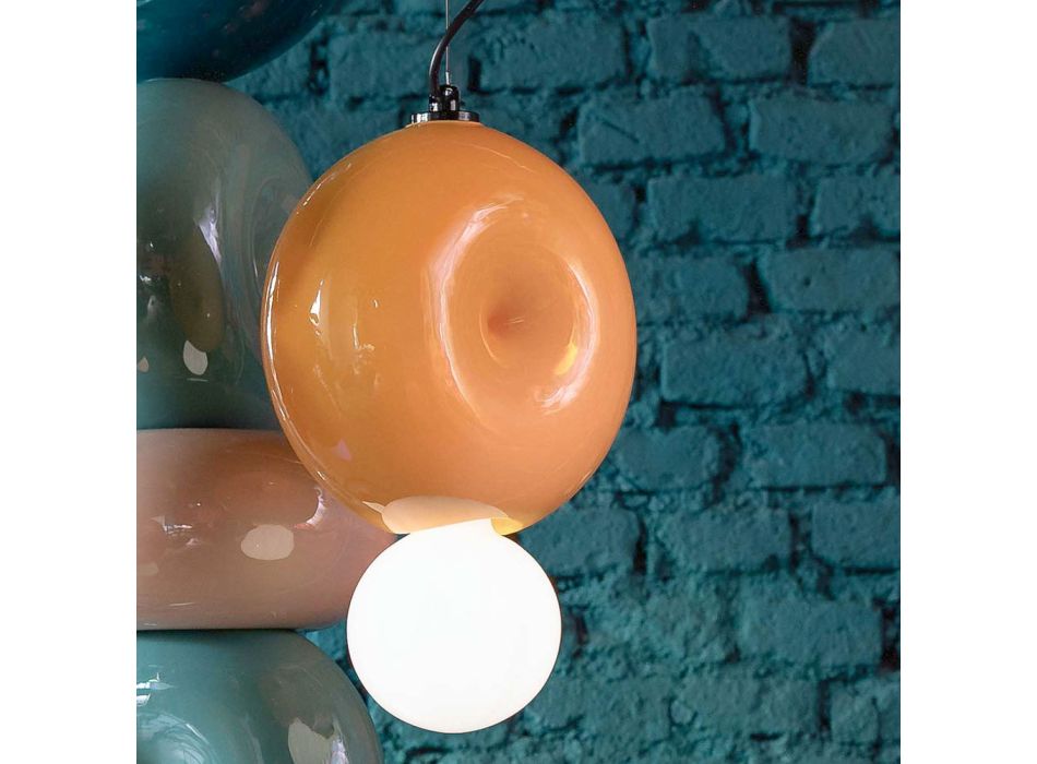 Luminária Suspensa Redonda de Cerâmica Fabricada na Itália - Bumbum Viadurini