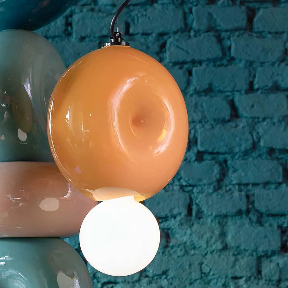 Luminária Suspensa Redonda de Cerâmica Fabricada na Itália - Bumbum Viadurini