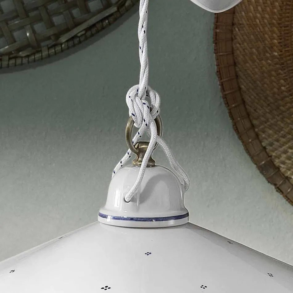 Lâmpada Suspensão Ups and Down em Cerâmica Decorada 2 Tamanhos - Asti Viadurini