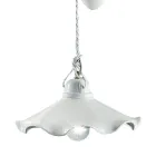 Lâmpada de Suspensão Ups and Down em Cerâmica Brilhante Ondulada - Belluno Viadurini