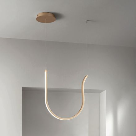 Lâmpada de suspensão única com luz LED em metal pintado - Fir Viadurini