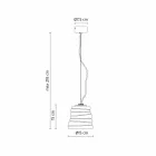 Lâmpada suspensa da sala de estar em vidro acetinado branco 3 dimensões - Suave Viadurini