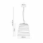 Lâmpada suspensa da sala de estar em vidro acetinado branco 3 dimensões - Suave Viadurini