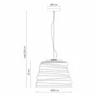 Lâmpada suspensa da sala de estar em vidro acetinado branco 3 dimensões - Suave Viadurini