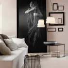 Lâmpada suspensa da sala de estar em vidro acetinado branco 3 dimensões - Suave Viadurini