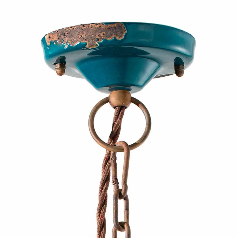 Lâmpada de suspensão estilo industrial de cerâmica e ferro Stephanie Viadurini