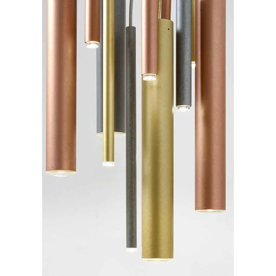 Lâmpada de suspensão tubular moderna com cabo flexível - Tubò Aldo Bernardi Viadurini