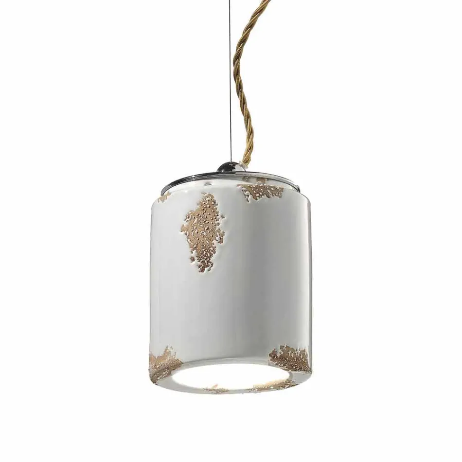 Lâmpada de suspensão trabalhada vintage Ferroluce Viadurini