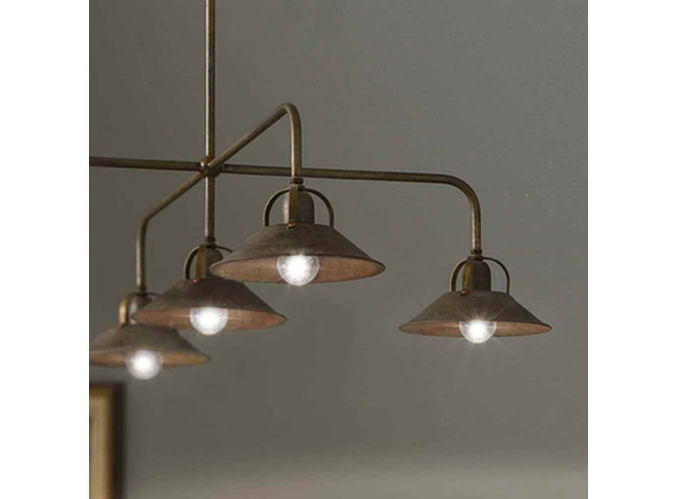Candeeiro de suspensão de design vintage com 5 luzes em latão - Cascina by Il Fanale Viadurini