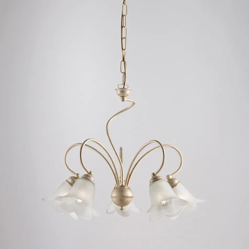 Luminária artesanal em vidro e metal para espaços sofisticados – Cometa Viadurini