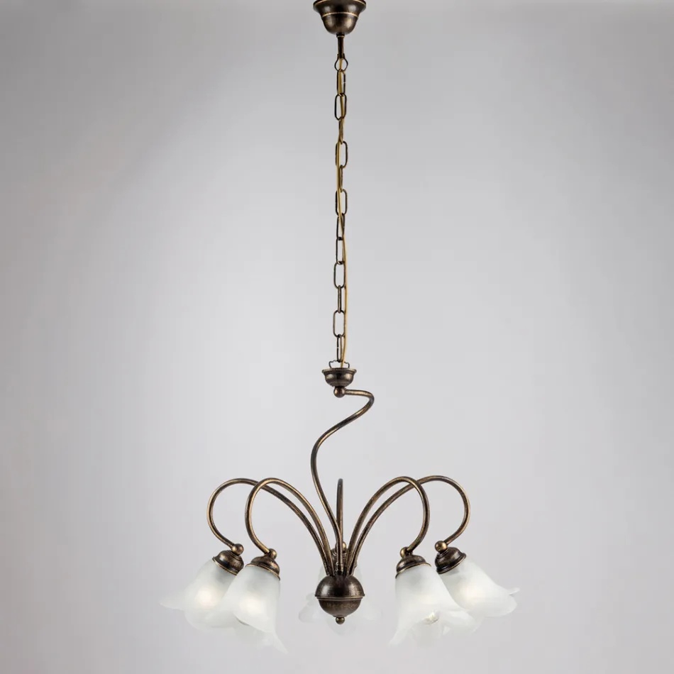 Luminária artesanal em vidro e metal para espaços sofisticados – Cometa Viadurini