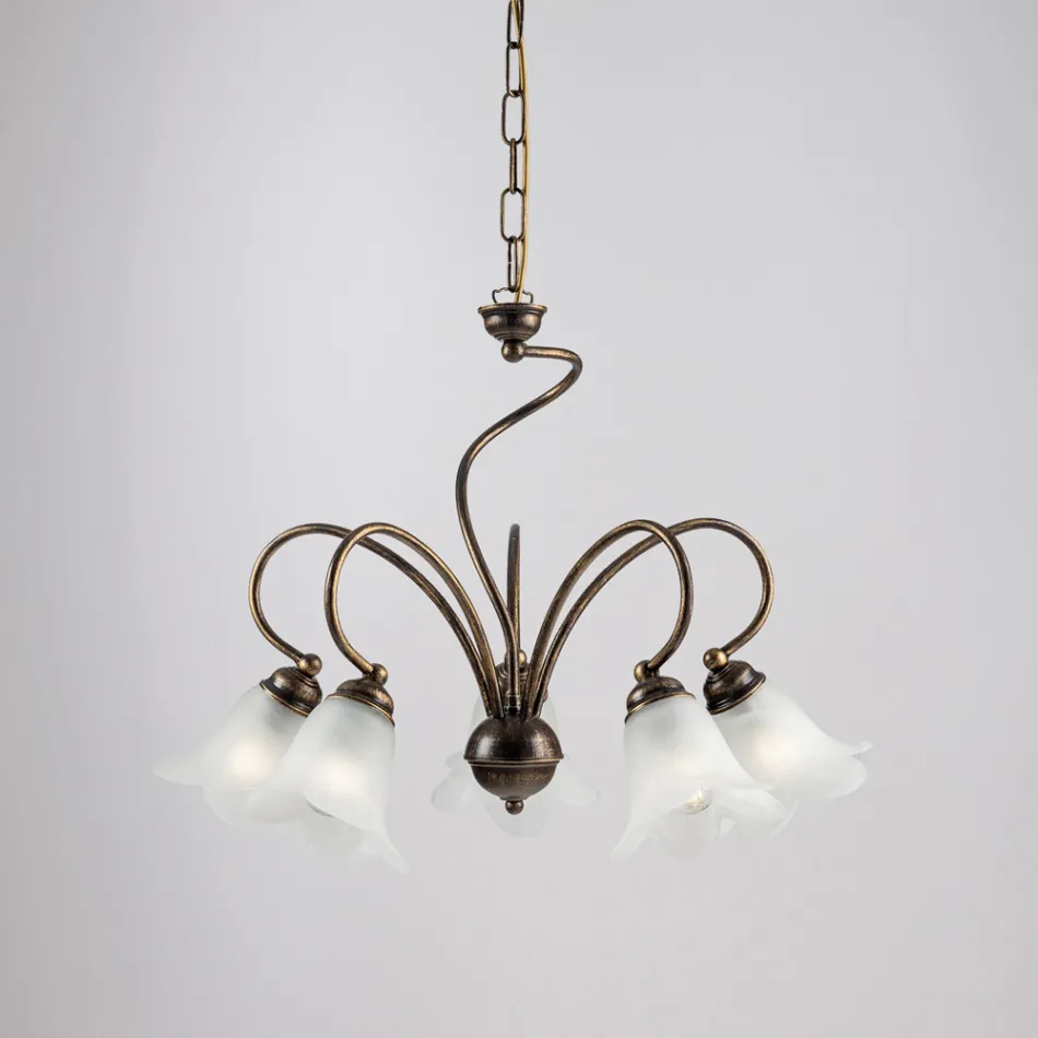 Luminária artesanal em vidro e metal para espaços sofisticados – Cometa Viadurini