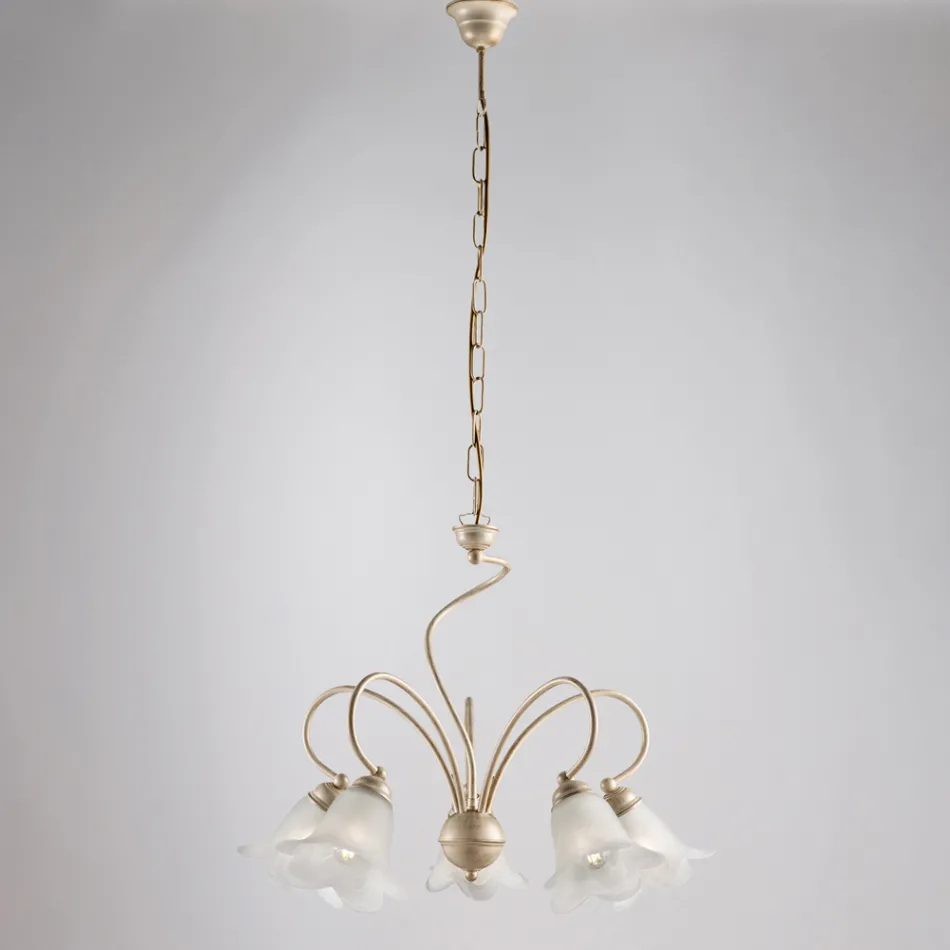 Luminária artesanal em vidro e metal para espaços sofisticados – Cometa Viadurini