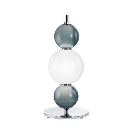 Luminária de mesa de três luzes em vidro e metal, fabricada na Itália - Lumira Viadurini