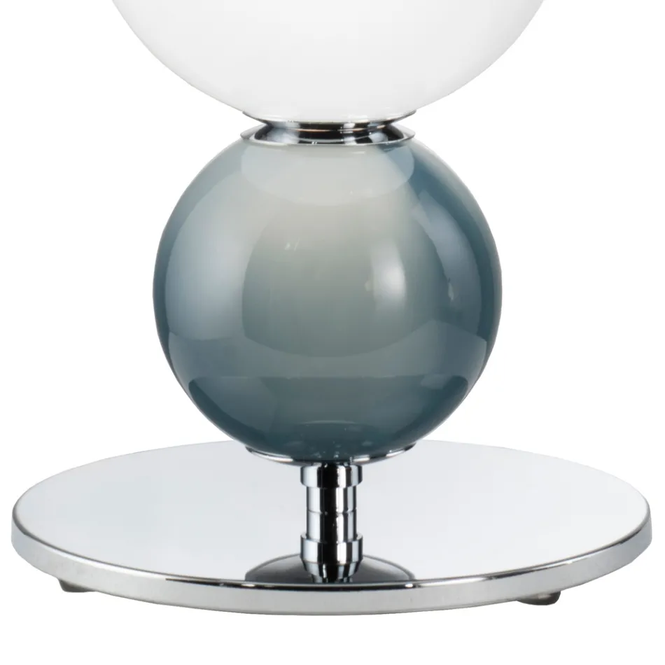 Luminária de mesa de três luzes em vidro e metal, fabricada na Itália - Lumira Viadurini