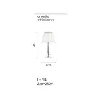 Candeeiro de Apoio Clássico em Metal Dourado, Cristal e Abajur - Similo Viadurini