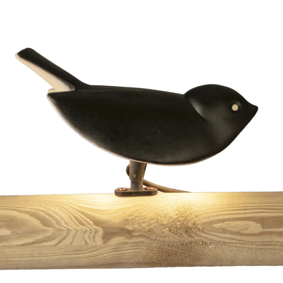 Candeeiro de mesa em majólica toscana esmaltada Made in Italy - Uccellino Viadurini