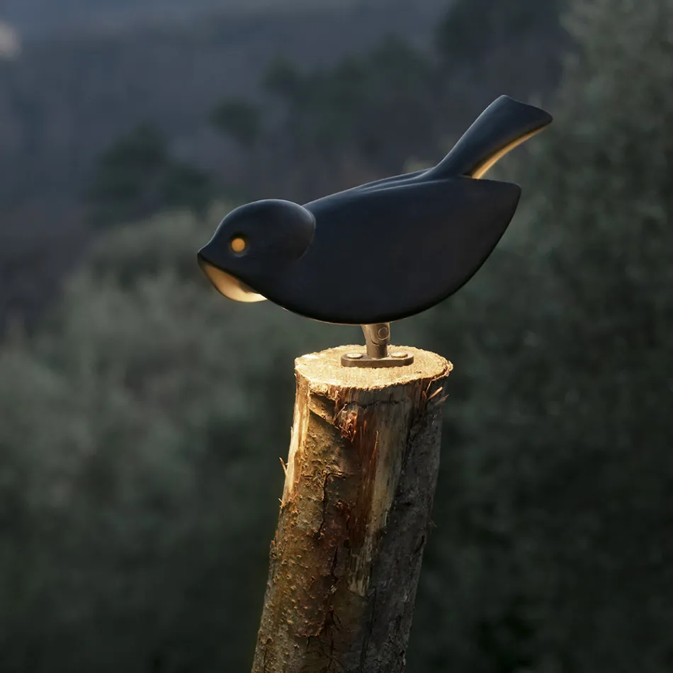 Candeeiro de mesa em majólica toscana esmaltada Made in Italy - Uccellino Viadurini