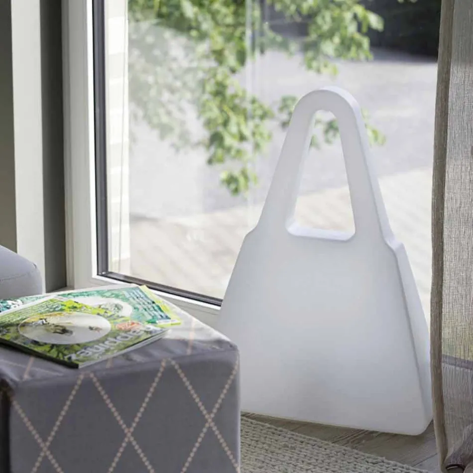 Abajur em Plástico Branco de Design Moderno para Interior - Borsastar Viadurini