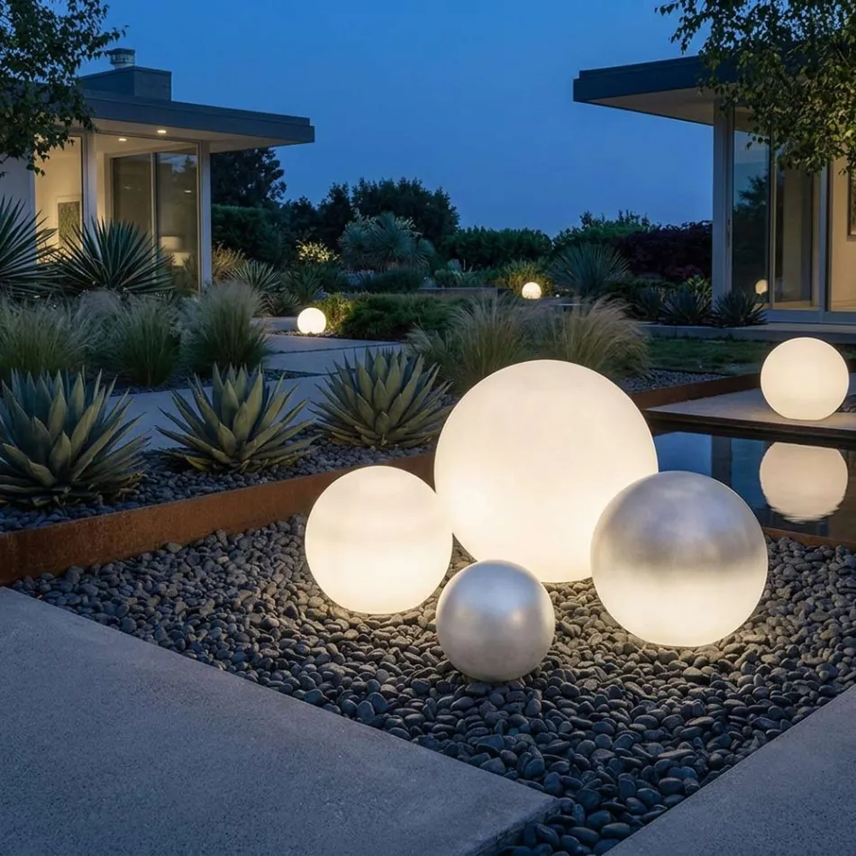 Calipso - Luminária de exterior com duas fontes de alimentação, fabricada na Itália. Viadurini