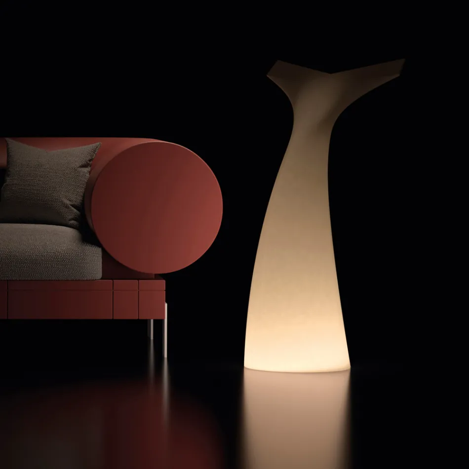 Coda - Luminária de exterior bicolor em polietileno, fabricada na Itália. Viadurini