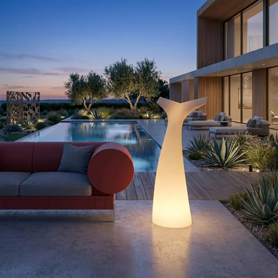 Coda - Luminária de exterior bicolor em polietileno, fabricada na Itália. Viadurini