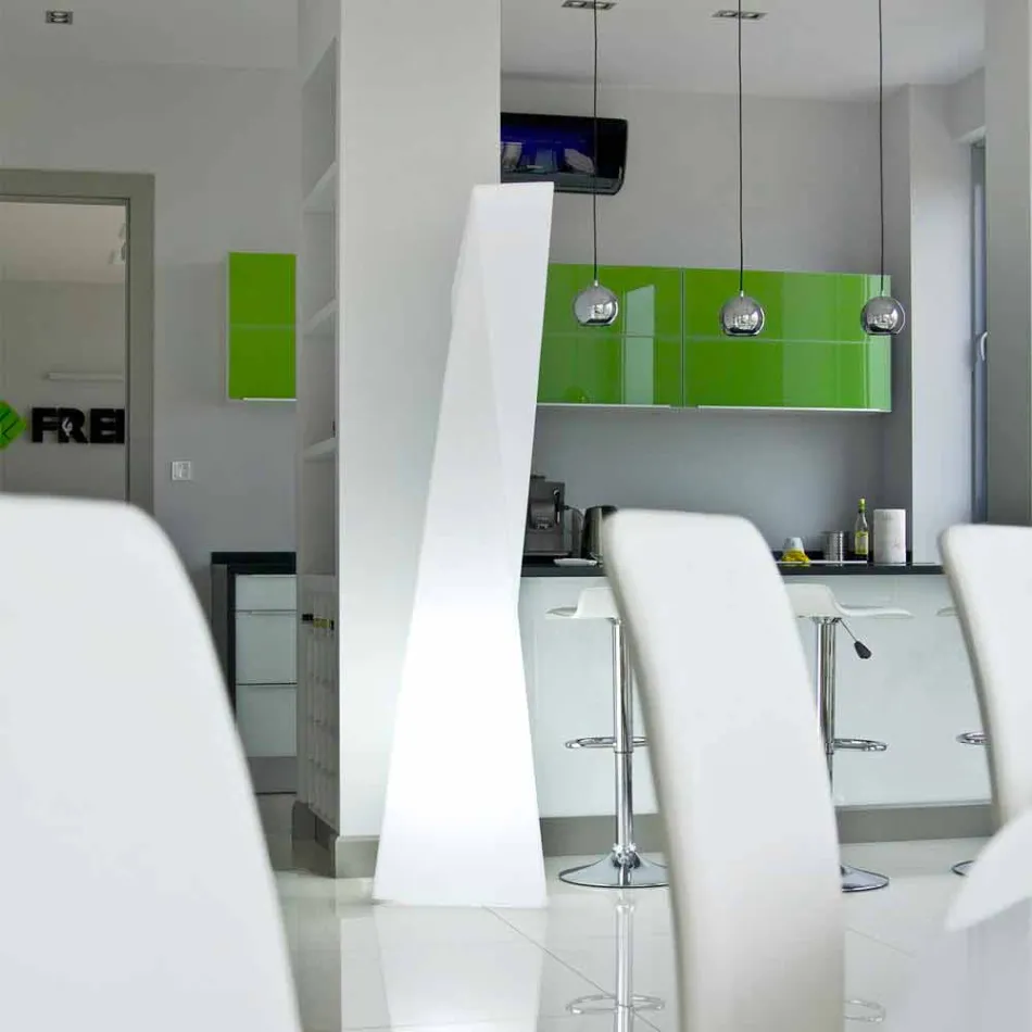 Lâmpada exterior Prisma Slide Manhattan branco luminoso fabricado na Itália Viadurini