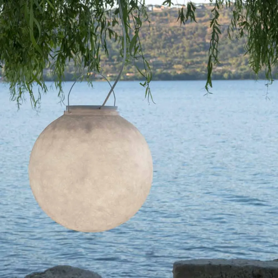 Lâmpada de suspensão ao ar livre In-es.artdesign Luna Out in nebulite Viadurini