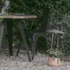 Luminária de Exterior com Floreira em Barro, Alumínio e Latão - Cappello Viadurini