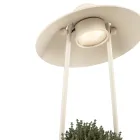 Luminária de Exterior com Floreira em Barro, Alumínio e Latão - Cappello Viadurini