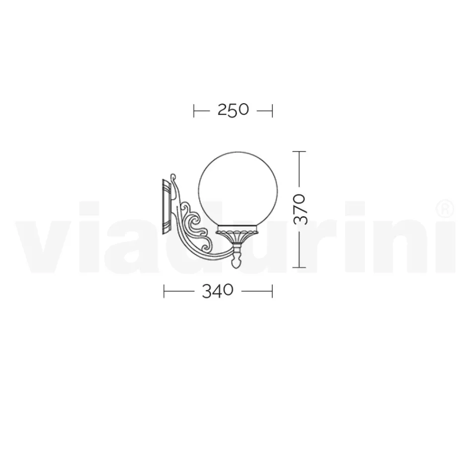 Candeeiro de Exterior em Alumínio com Esfera Acrílica Opala - Trovaantracite Viadurini