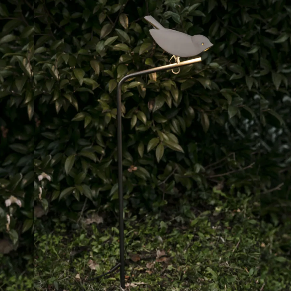 Luminária de exterior em majólica toscana esmaltada, fabricada em Itália - Uccellino Viadurini