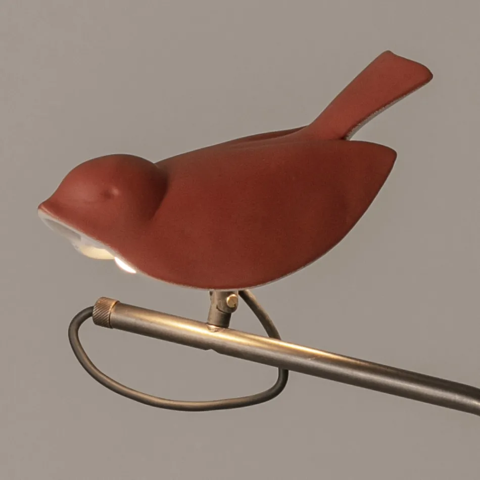 Luminária de exterior em majólica toscana esmaltada, fabricada em Itália - Uccellino Viadurini