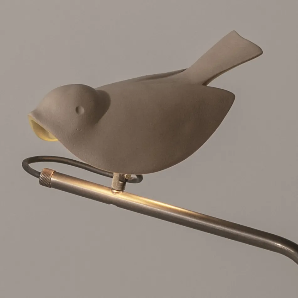 Luminária de exterior em majólica toscana esmaltada, fabricada em Itália - Uccellino Viadurini