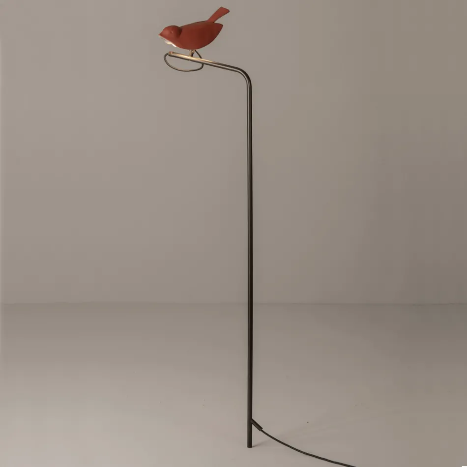 Luminária de exterior em majólica toscana esmaltada, fabricada em Itália - Uccellino Viadurini