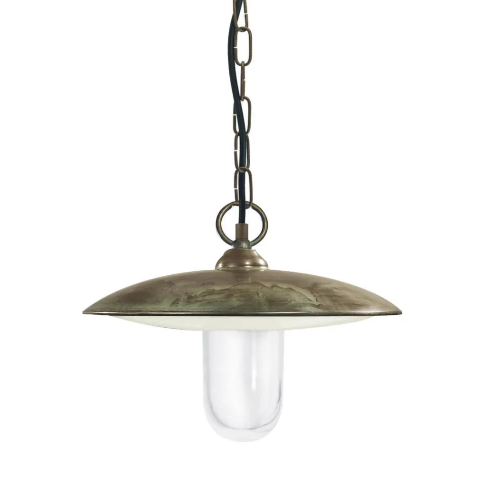 Luminária de exterior em latão, vidro e IP44, fabricada na Itália - Drago Viadurini