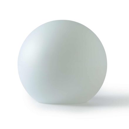 Lâmpada de exterior esférica em polietileno branco fabricada na Itália - Nelida Viadurini