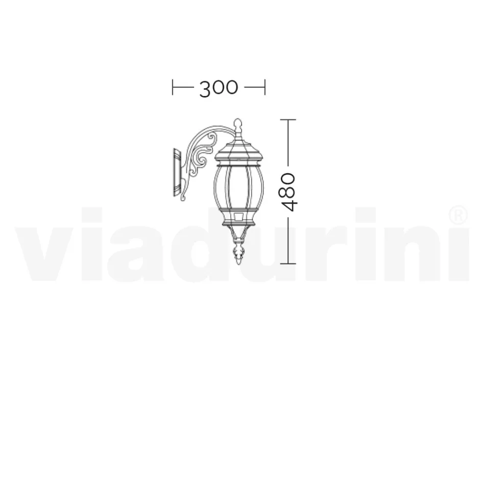 Lâmpada externa estilo vintage em alumínio branco fabricado na Itália - Dodo Viadurini