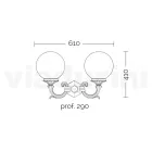 Candeeiro de Jardim com 2 Luzes Acrílicas e Estrutura em Alumínio - Trovanero Viadurini