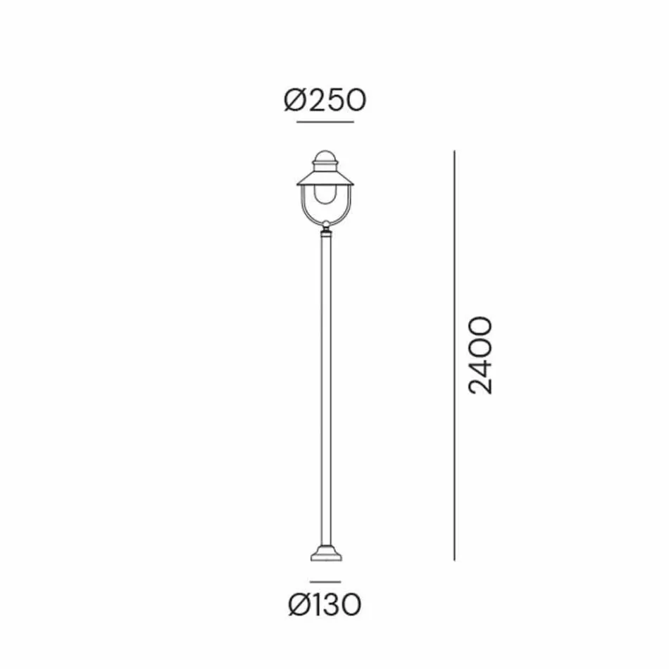 Poste de luz vintage de latão e cobre 3 tamanhos - Borgo por Il Fanale Viadurini