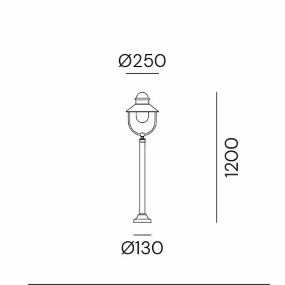 Poste de luz vintage de latão e cobre 3 tamanhos - Borgo por Il Fanale Viadurini