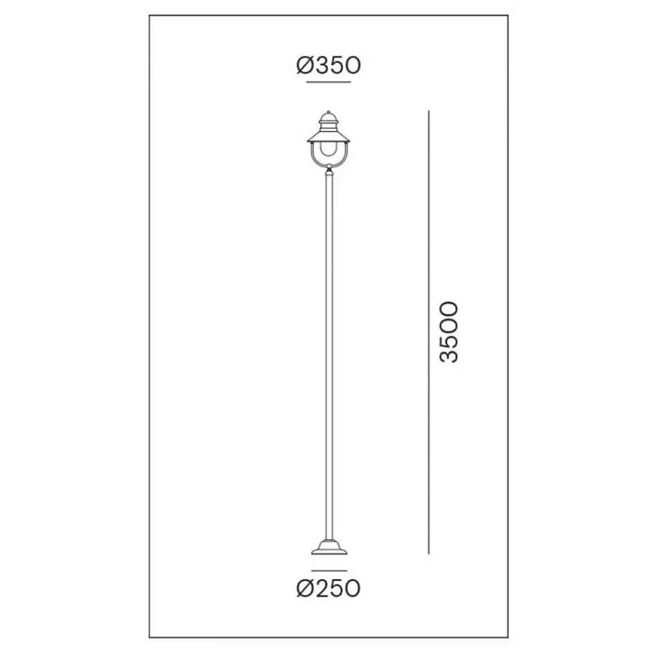 Poste de luz vintage de latão e cobre 3 tamanhos - Borgo por Il Fanale Viadurini
