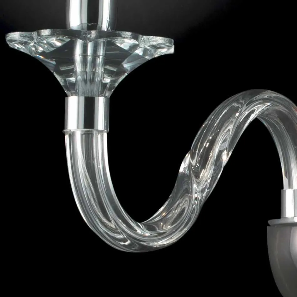 Lâmpada de parede com duas luzes em vidro e cristal Ivy, fabricada na Itália Viadurini