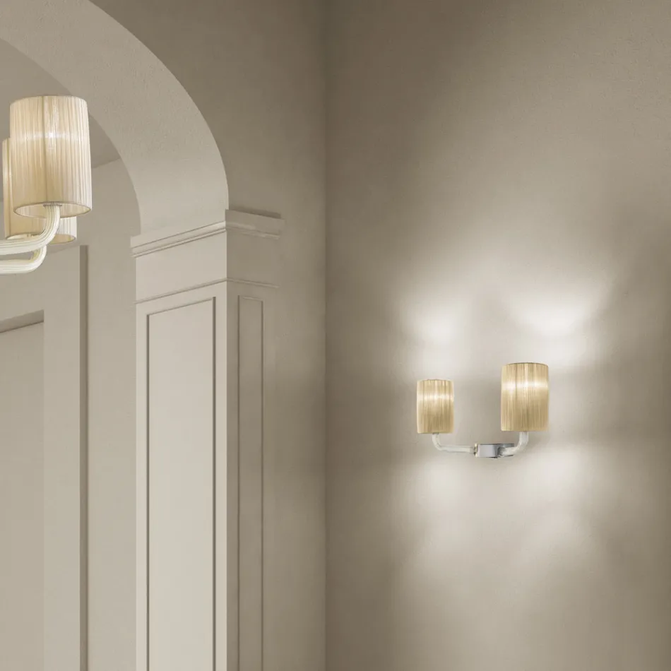 Candeeiro de parede de vidro veneziano feito à mão feito na Itália - Graham Viadurini