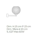 Candeeiro de parede artesanal em vidro soprado veneziano - Bolle Balloton Viadurini