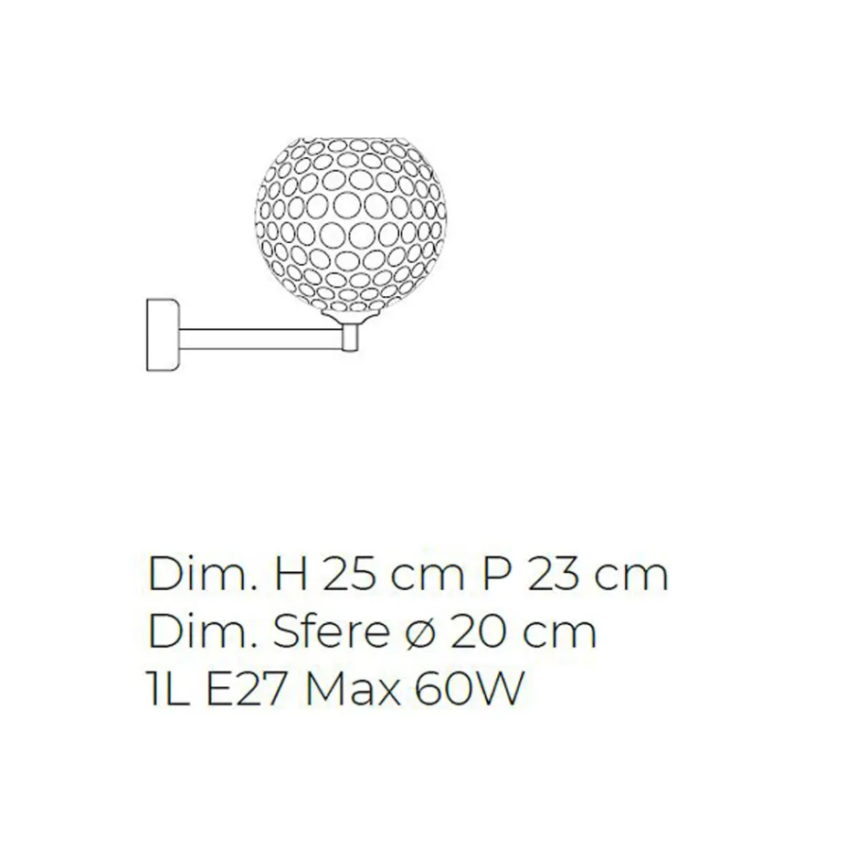 Candeeiro de parede artesanal em vidro soprado veneziano - Bolle Balloton Viadurini